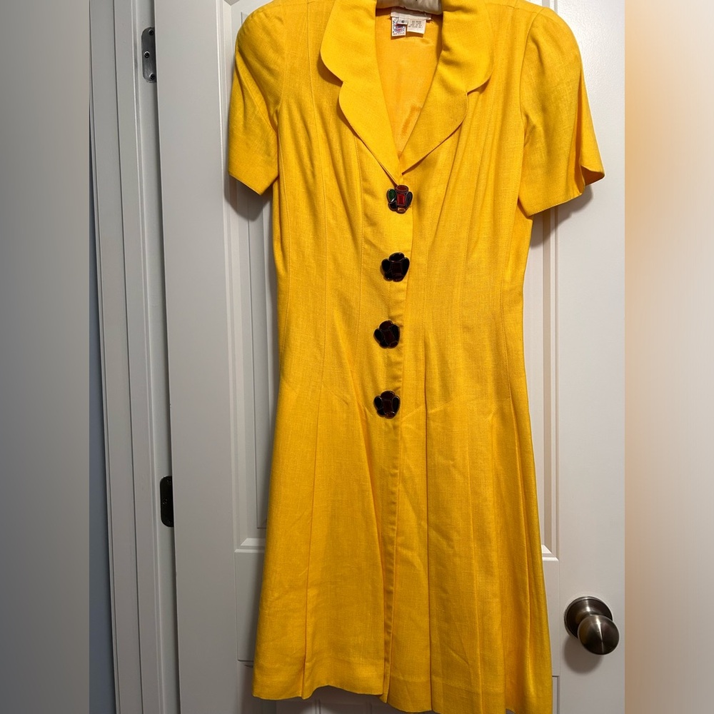 Vintage David Warren Yellow Dress, 6